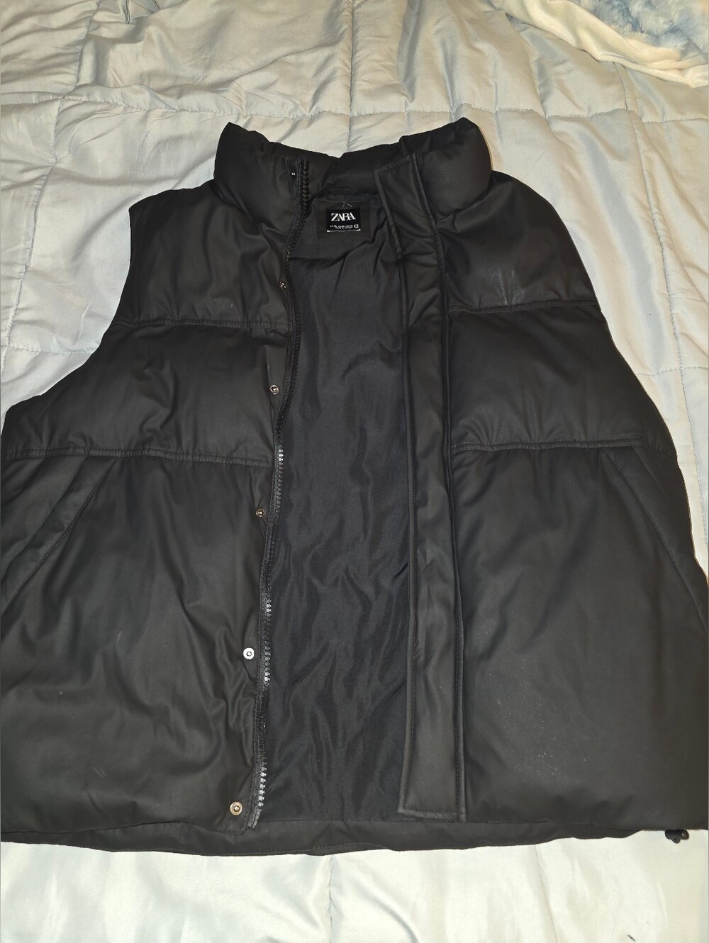Zara Black Quilted Puffer Vest